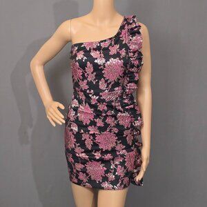 For Love & Lemons Luella Jacquard One Shoulder Mini Dress XS NWT
